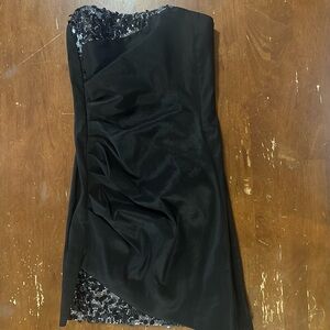 Jessica McClintock Black Strapless Dress with Silver Accents